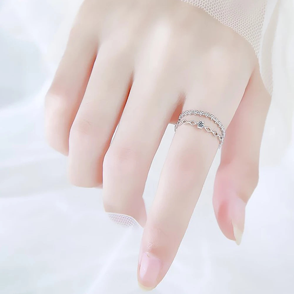 Huitan Adjustable Floral Rings for Women - Lylamor.com