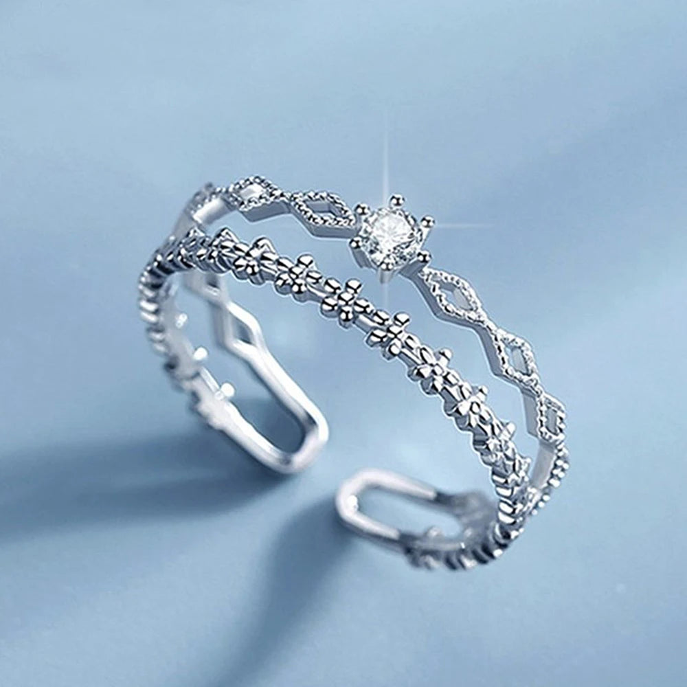 Huitan Adjustable Floral Rings for Women - Lylamor.com