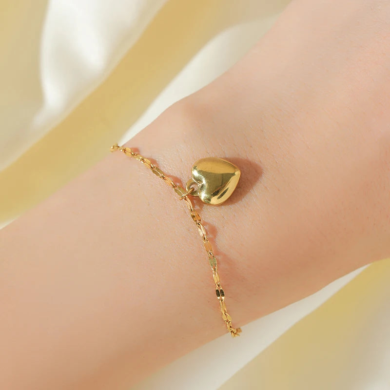 EILIECK 316L Stainless Steel Heart Jewelry Set - 18K Gold Plated & Waterproof - Lylamor.com