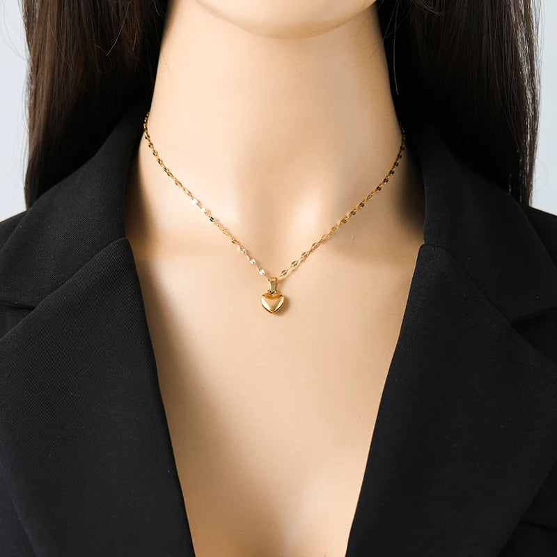 EILIECK 316L Stainless Steel Heart Jewelry Set - 18K Gold Plated & Waterproof - Lylamor.com