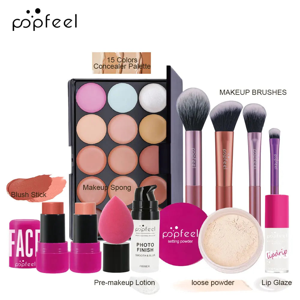 POPFEEL All-in-One Makeup Kit - Eyeshadow, Lip Gloss & Lip Oil Set (Perfect Valentine's Gift) - Lylamor.com