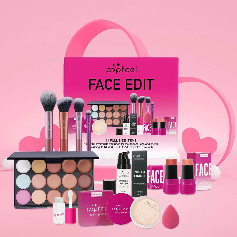 POPFEEL All-in-One Makeup Kit - Eyeshadow, Lip Gloss & Lip Oil Set (Perfect Valentine's Gift) - Lylamor.com