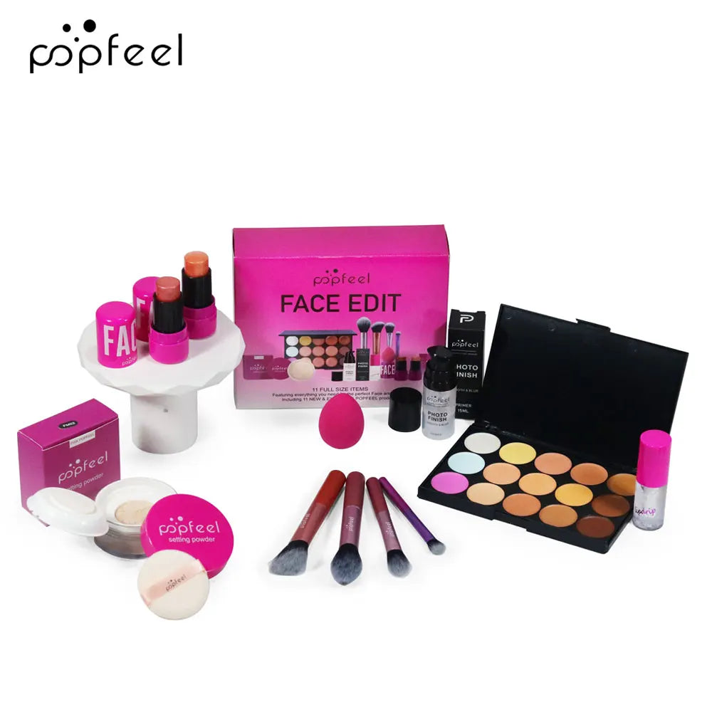 POPFEEL All-in-One Makeup Kit - Eyeshadow, Lip Gloss & Lip Oil Set (Perfect Valentine's Gift) - Lylamor.com
