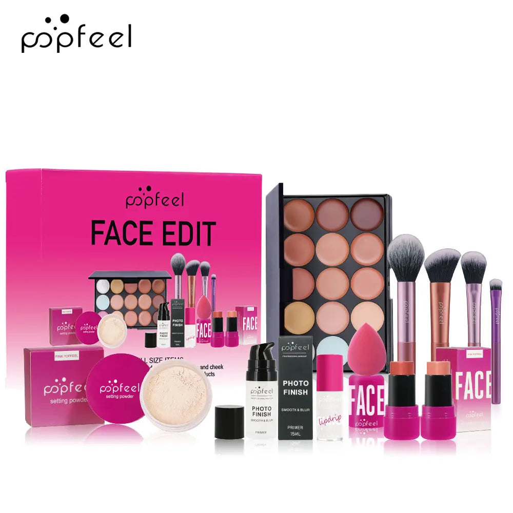 POPFEEL All-in-One Makeup Kit - Eyeshadow, Lip Gloss & Lip Oil Set (Perfect Valentine's Gift) - Lylamor.com