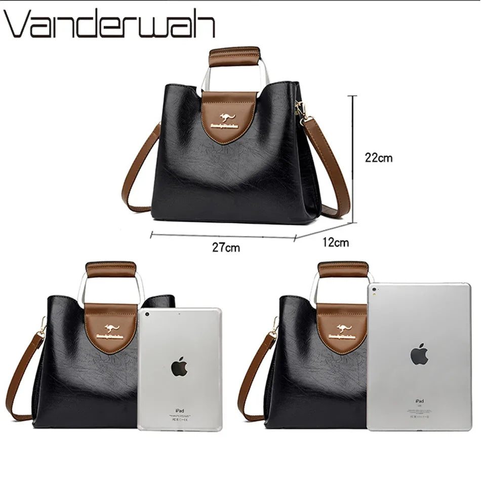 Genuine Leather Tote Bag - Luxury Designer Handbag for Women (Crossbody & Shoulder Carry) - Lylamor.com