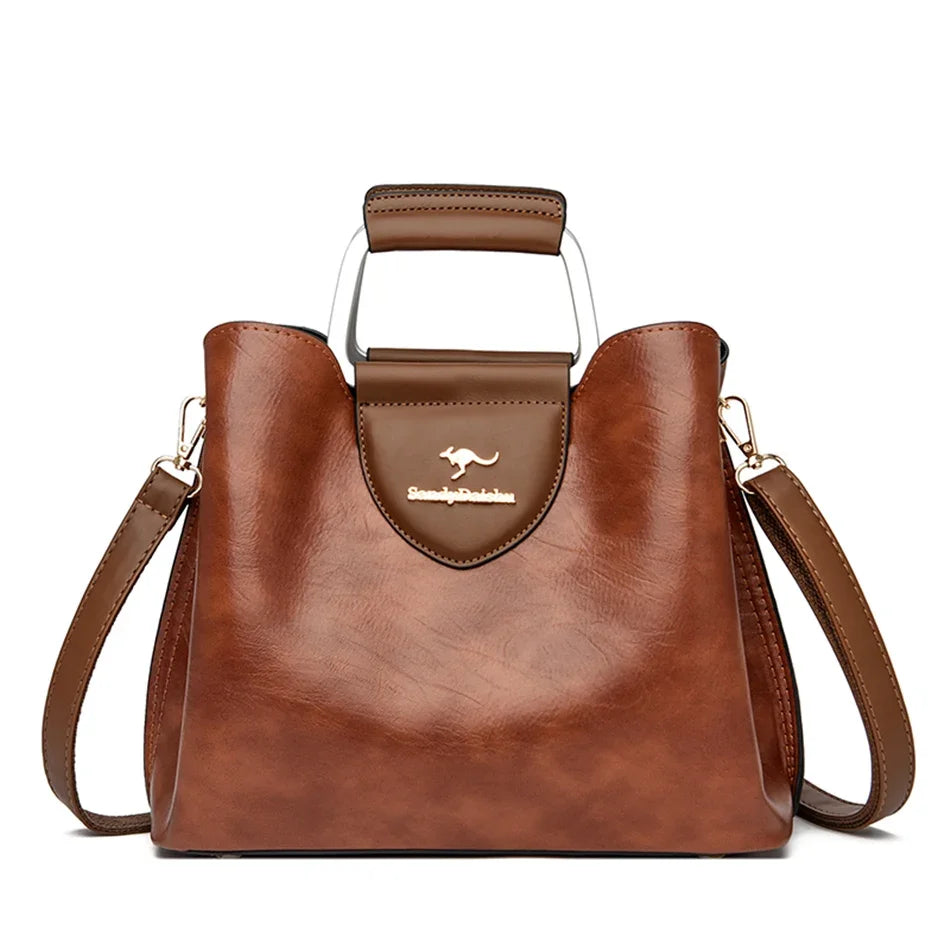 Genuine Leather Tote Bag - Luxury Designer Handbag for Women (Crossbody & Shoulder Carry) - Lylamor.com