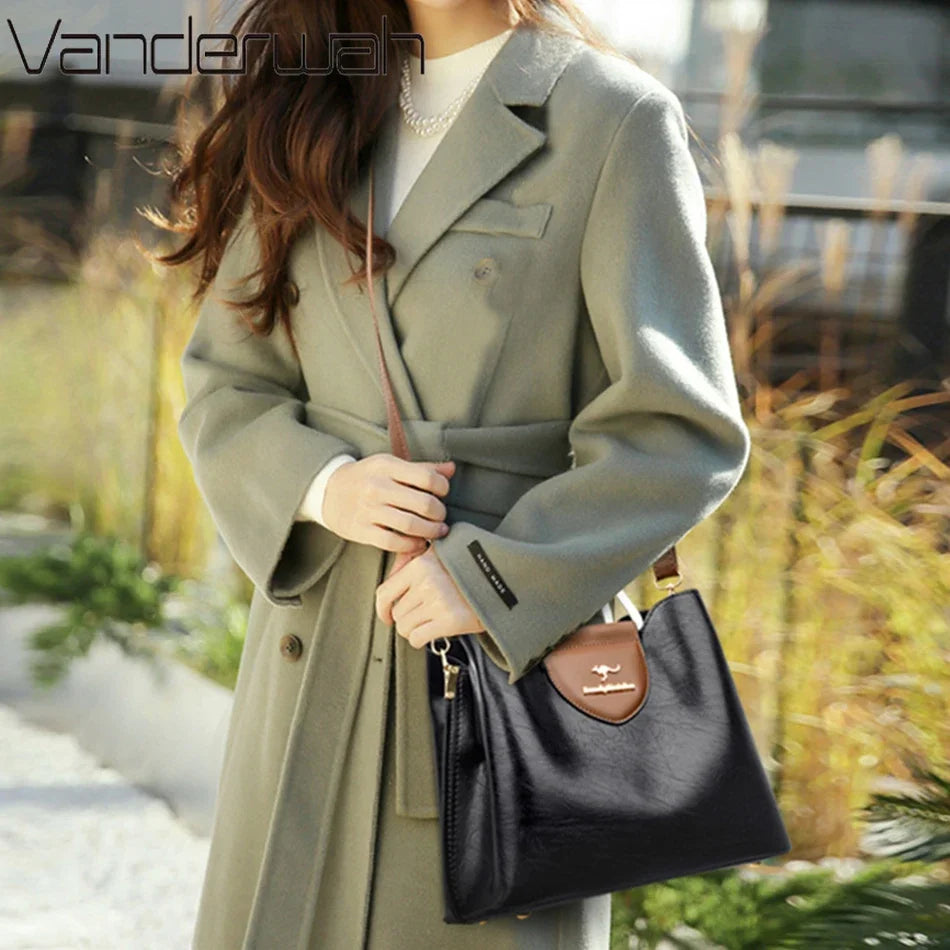 Genuine Leather Tote Bag - Luxury Designer Handbag for Women (Crossbody & Shoulder Carry) - Lylamor.com