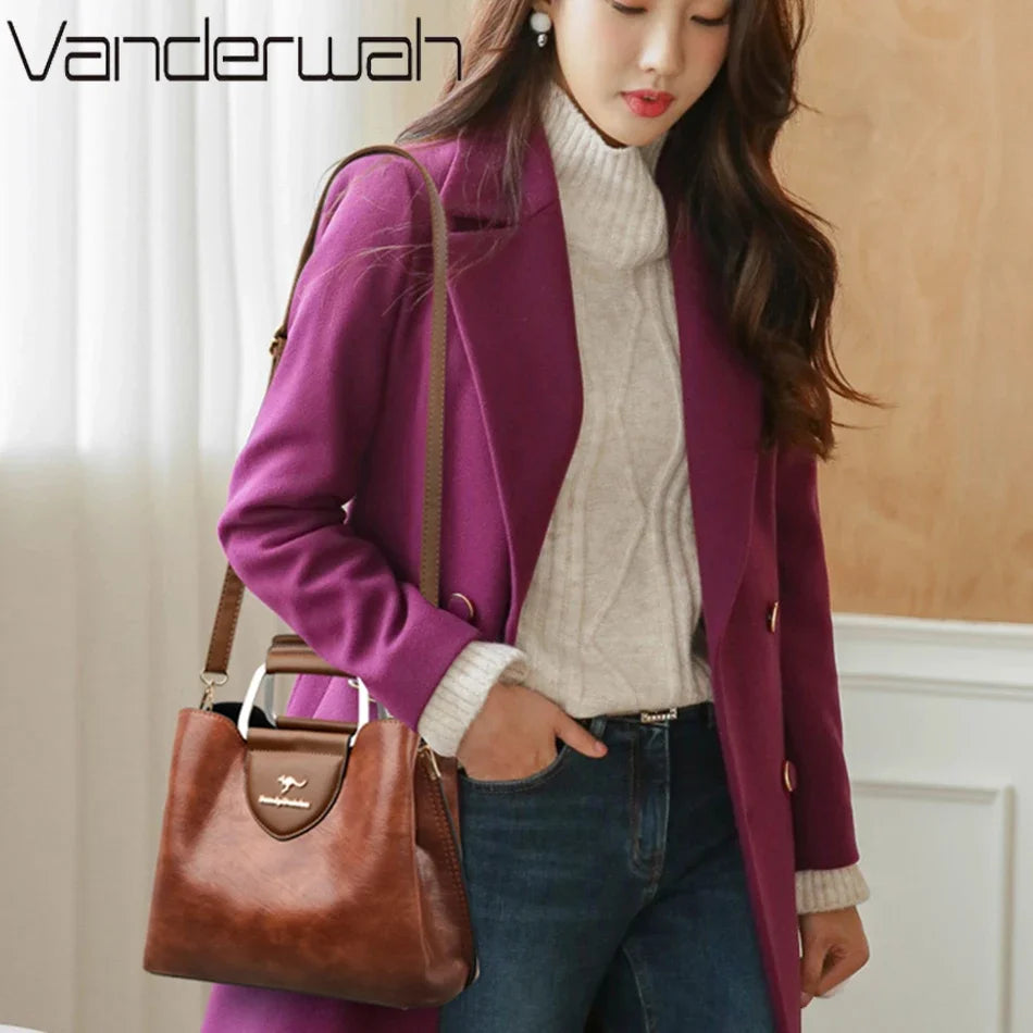 Genuine Leather Tote Bag - Luxury Designer Handbag for Women (Crossbody & Shoulder Carry) - Lylamor.com