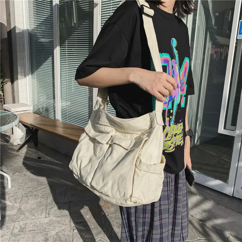 Vintage Canvas Shoulder Bag – Women’s Casual Crossbody Tote & Messenger Purse - Lylamor.com