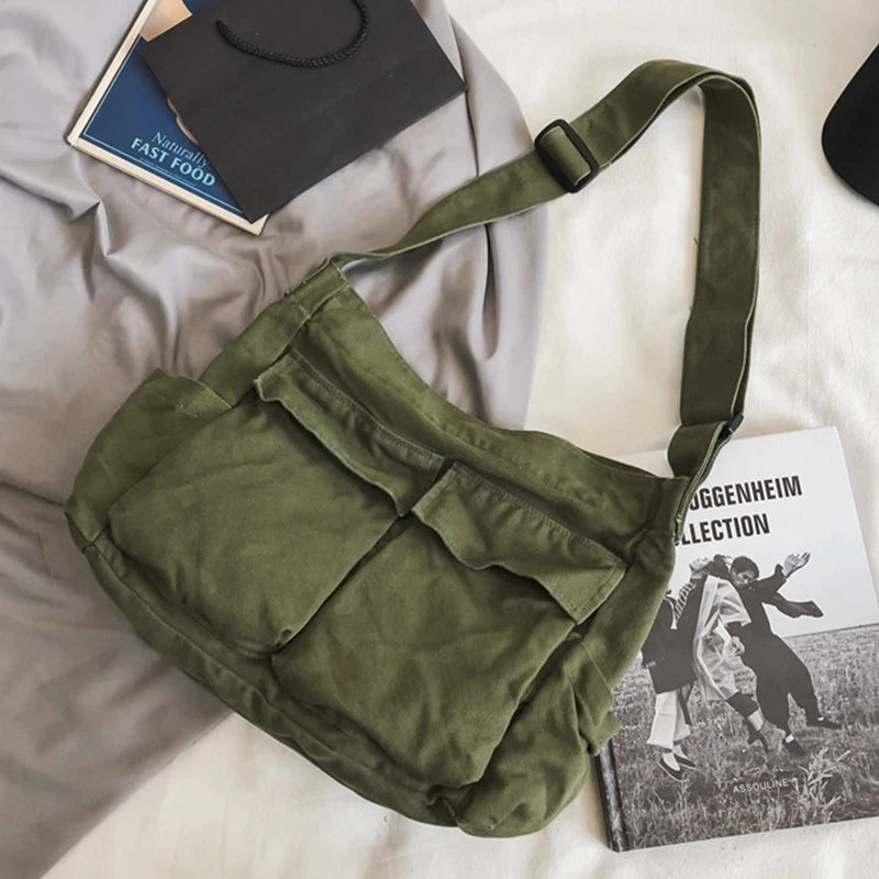 Vintage Canvas Shoulder Bag – Women’s Casual Crossbody Tote & Messenger Purse - Lylamor.com