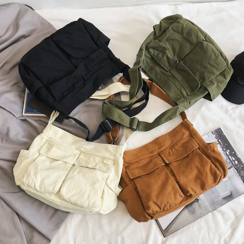 Vintage Canvas Shoulder Bag – Women’s Casual Crossbody Tote & Messenger Purse - Lylamor.com