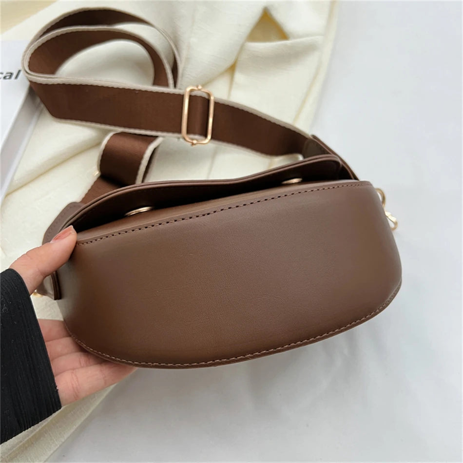 2025 Vintage Saddle Crossbody Bag – PU Leather Underarm Shoulder Bag for Women - Lylamor.com