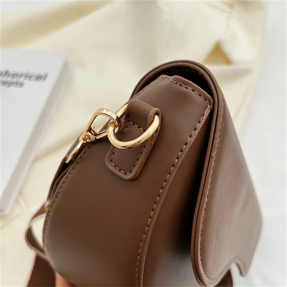 2025 Vintage Saddle Crossbody Bag – PU Leather Underarm Shoulder Bag for Women - Lylamor.com