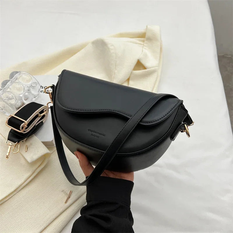 2025 Vintage Saddle Crossbody Bag – PU Leather Underarm Shoulder Bag for Women - Lylamor.com