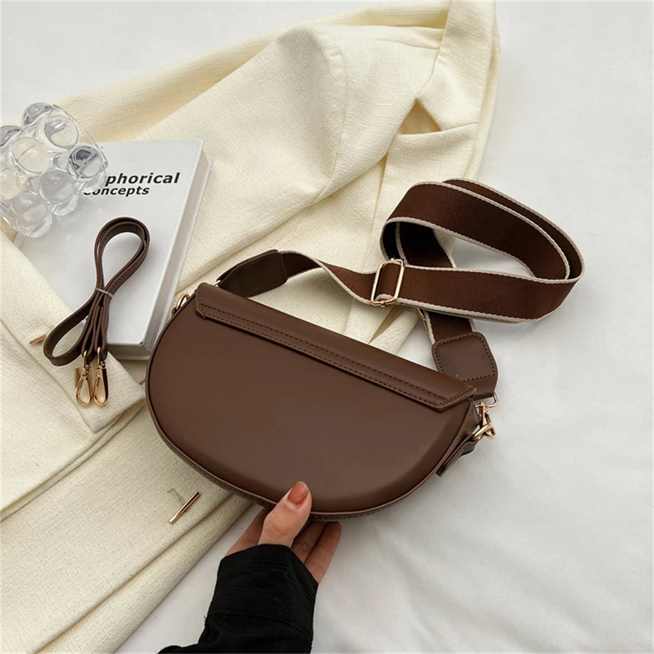 2025 Vintage Saddle Crossbody Bag – PU Leather Underarm Shoulder Bag for Women - Lylamor.com