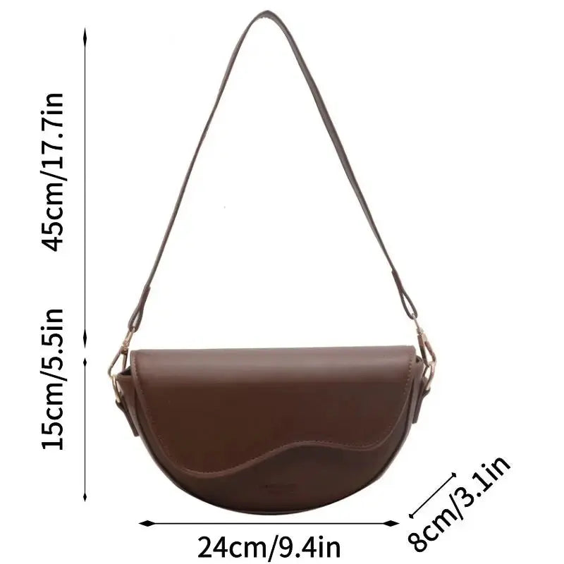 2025 Vintage Saddle Crossbody Bag – PU Leather Underarm Shoulder Bag for Women - Lylamor.com