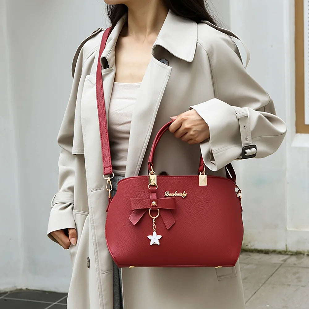 Elegant Bowknot Shoulder Bag - Multi-Compartment Handbag for Work, Parties & Daily Use - Lylamor.com