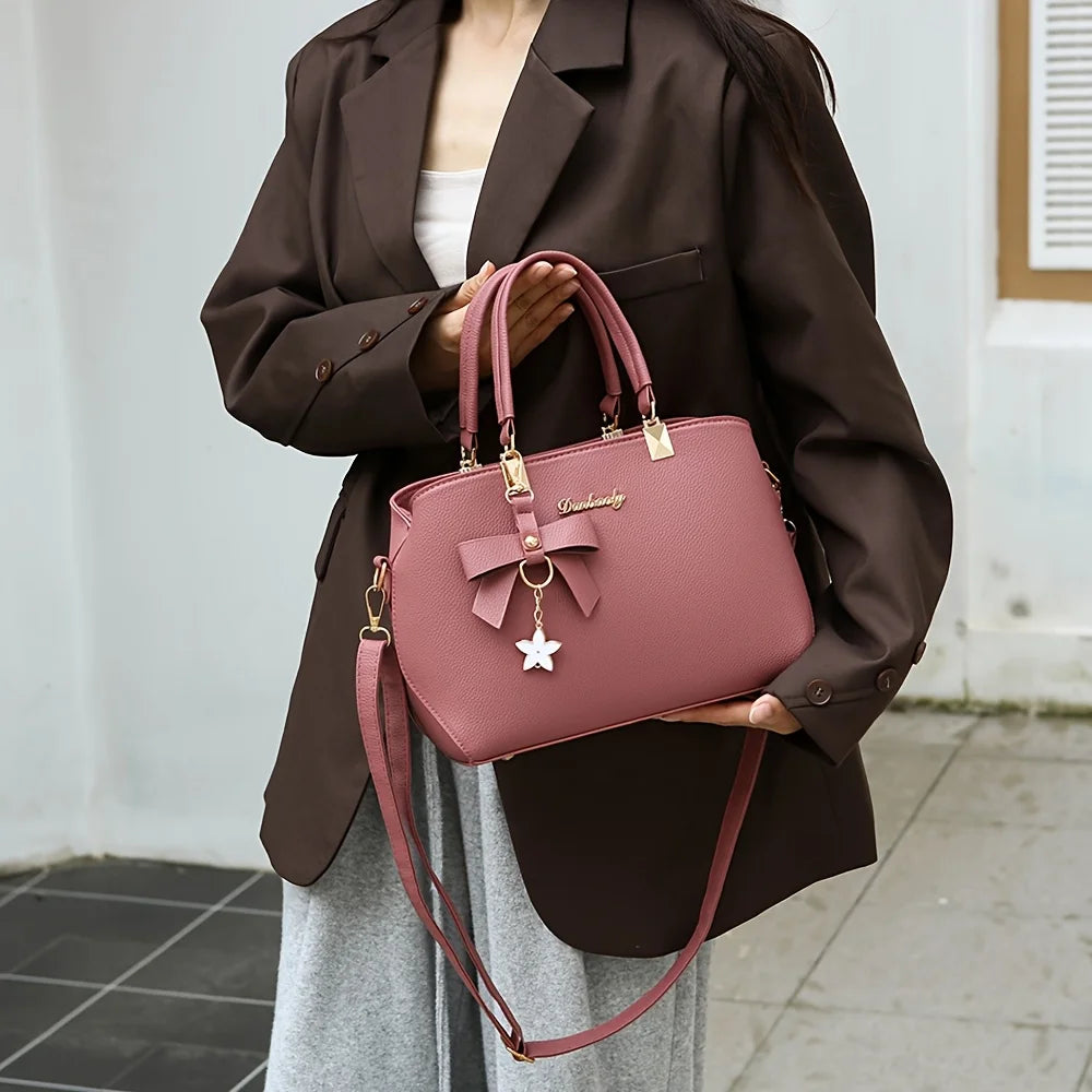 Elegant Bowknot Shoulder Bag - Multi-Compartment Handbag for Work, Parties & Daily Use - Lylamor.com