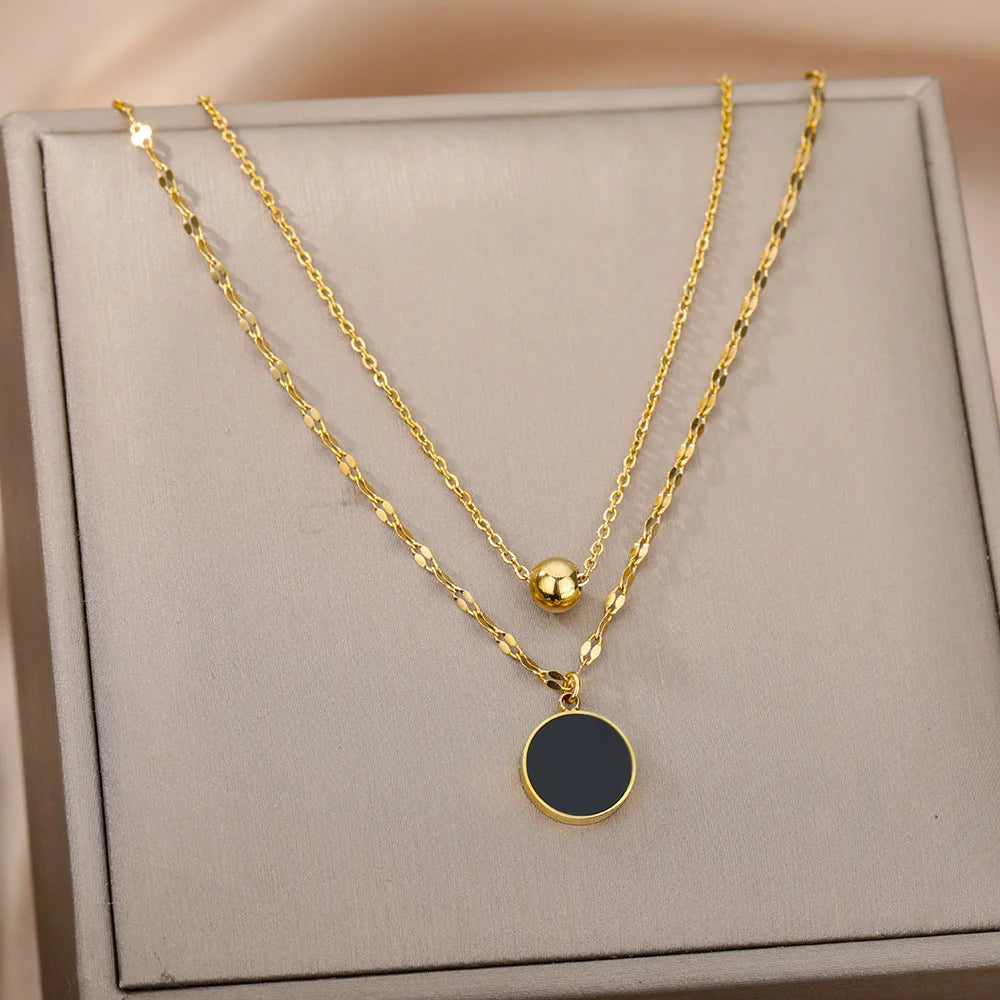 316L Stainless Steel Heart Necklace | Gothic Gold Layered Choker for Women & Girls - Lylamor.com
