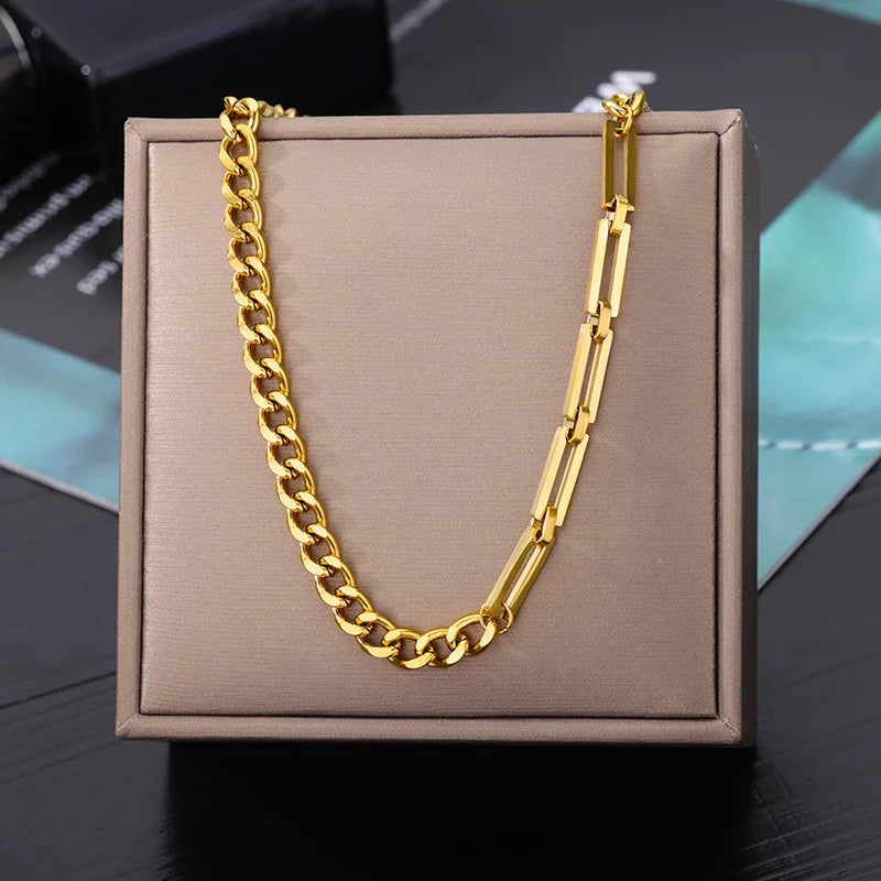 316L Stainless Steel Heart Necklace | Gothic Gold Layered Choker for Women & Girls - Lylamor.com