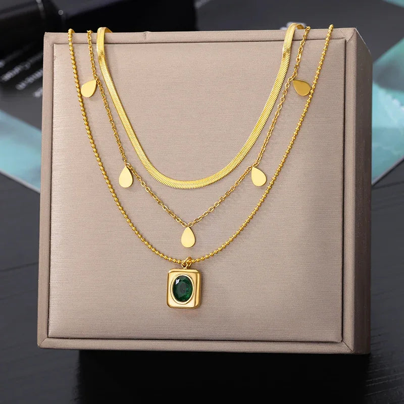 316L Stainless Steel Heart Necklace | Gothic Gold Layered Choker for Women & Girls - Lylamor.com