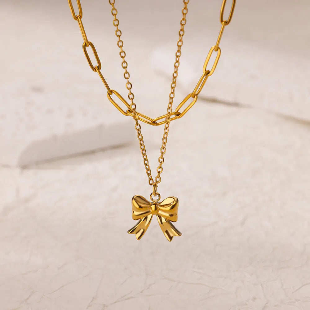 316L Stainless Steel Heart Necklace | Gothic Gold Layered Choker for Women & Girls - Lylamor.com