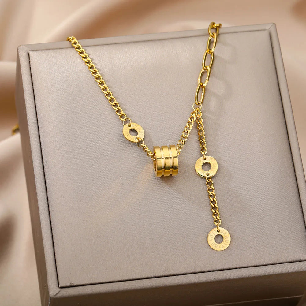 316L Stainless Steel Heart Necklace | Gothic Gold Layered Choker for Women & Girls - Lylamor.com