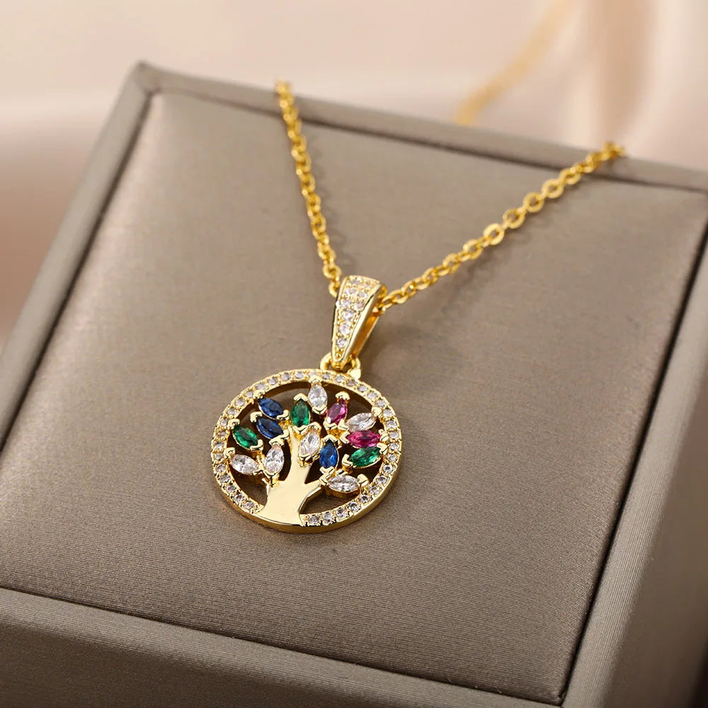 316L Stainless Steel Heart Necklace | Gothic Gold Layered Choker for Women & Girls - Lylamor.com