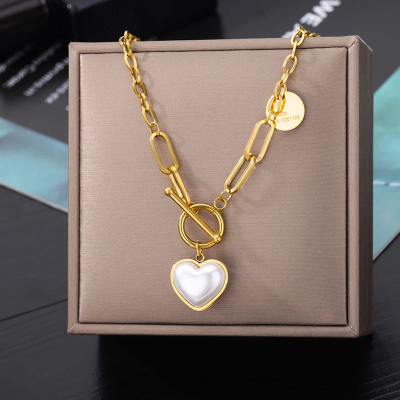 316L Stainless Steel Heart Necklace | Gothic Gold Layered Choker for Women & Girls - Lylamor.com