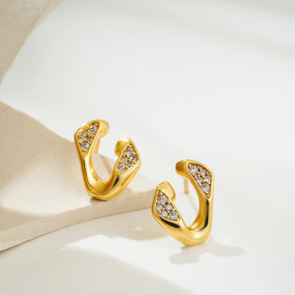 Glossy Three-Layer Knot Earrings | Gold Stainless Steel Vintage Jewelry for Women - Lylamor.com