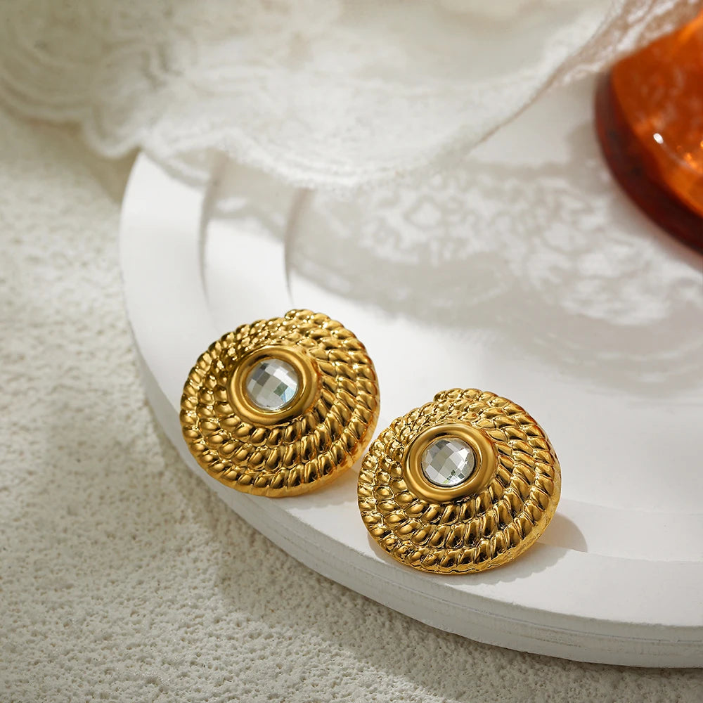 Glossy Three-Layer Knot Earrings | Gold Stainless Steel Vintage Jewelry for Women - Lylamor.com