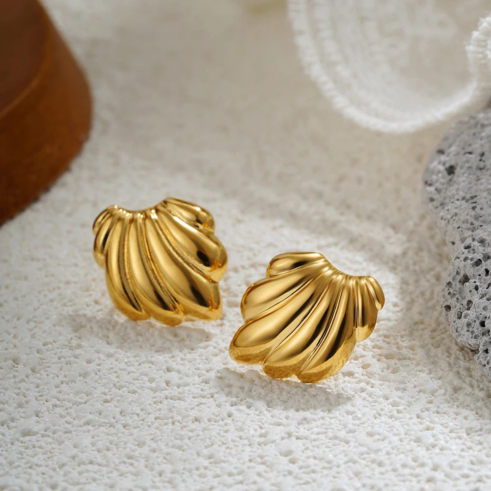 Glossy Three-Layer Knot Earrings | Gold Stainless Steel Vintage Jewelry for Women - Lylamor.com