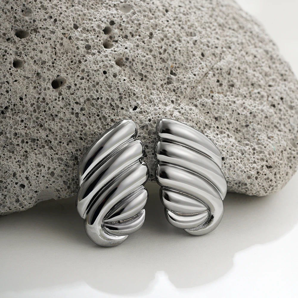Glossy Three-Layer Knot Earrings | Gold Stainless Steel Vintage Jewelry for Women - Lylamor.com
