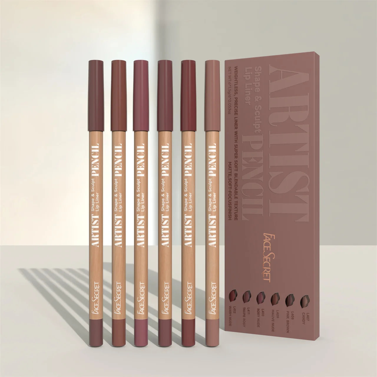 Face Secret Artist Lip Liner Set - Weightless Sculpting Pencils for Perfect Definition - Lylamor.com