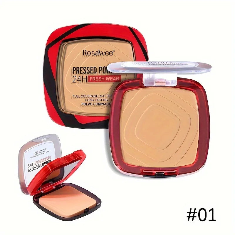 Matte Pressed Powder Foundation | 24H Full Coverage Weightless Finish with Puff - Lylamor.com
