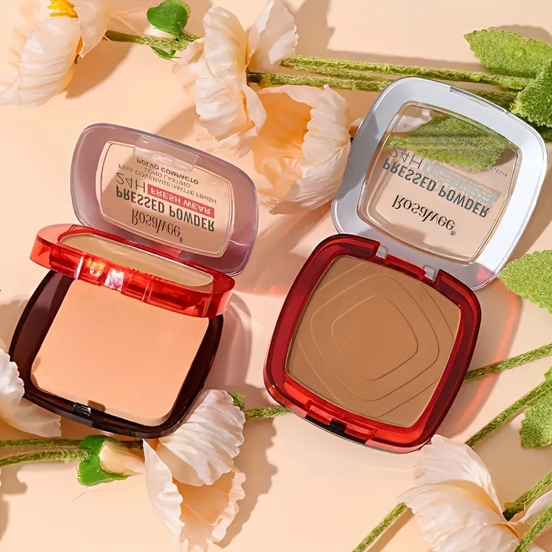 Matte Pressed Powder Foundation | 24H Full Coverage Weightless Finish with Puff - Lylamor.com