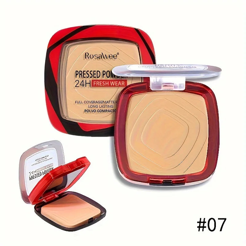 Matte Pressed Powder Foundation | 24H Full Coverage Weightless Finish with Puff - Lylamor.com