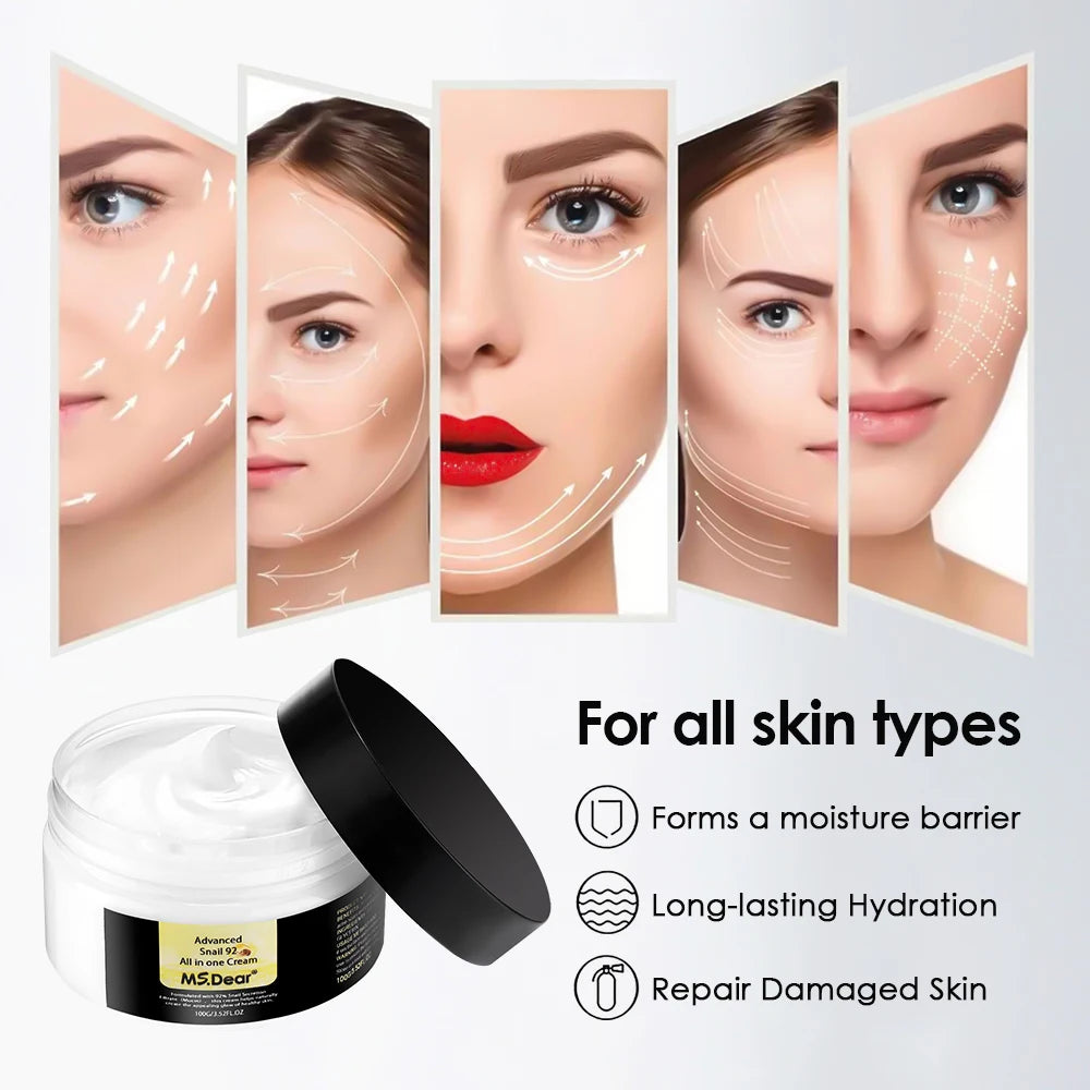 Hyaluronic Acid & Snail Face Cream | Anti-Wrinkle Moisturizer for Pore Refining & Brightening - Lylamor.com