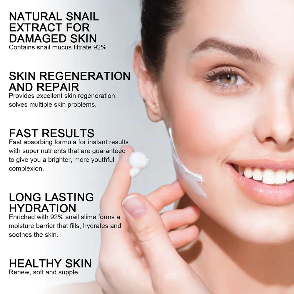 Hyaluronic Acid & Snail Face Cream | Anti-Wrinkle Moisturizer for Pore Refining & Brightening - Lylamor.com