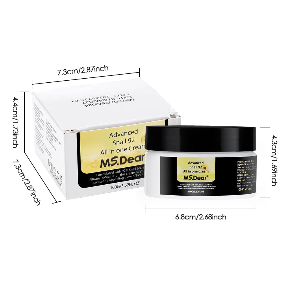 Hyaluronic Acid & Snail Face Cream | Anti-Wrinkle Moisturizer for Pore Refining & Brightening - Lylamor.com