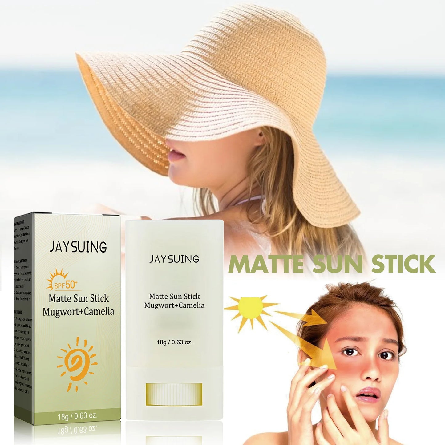 SPF 50 Sunscreen Stick – Waterproof UV Protective & Oil-Control Sunblock (18g) - Lylamor.com