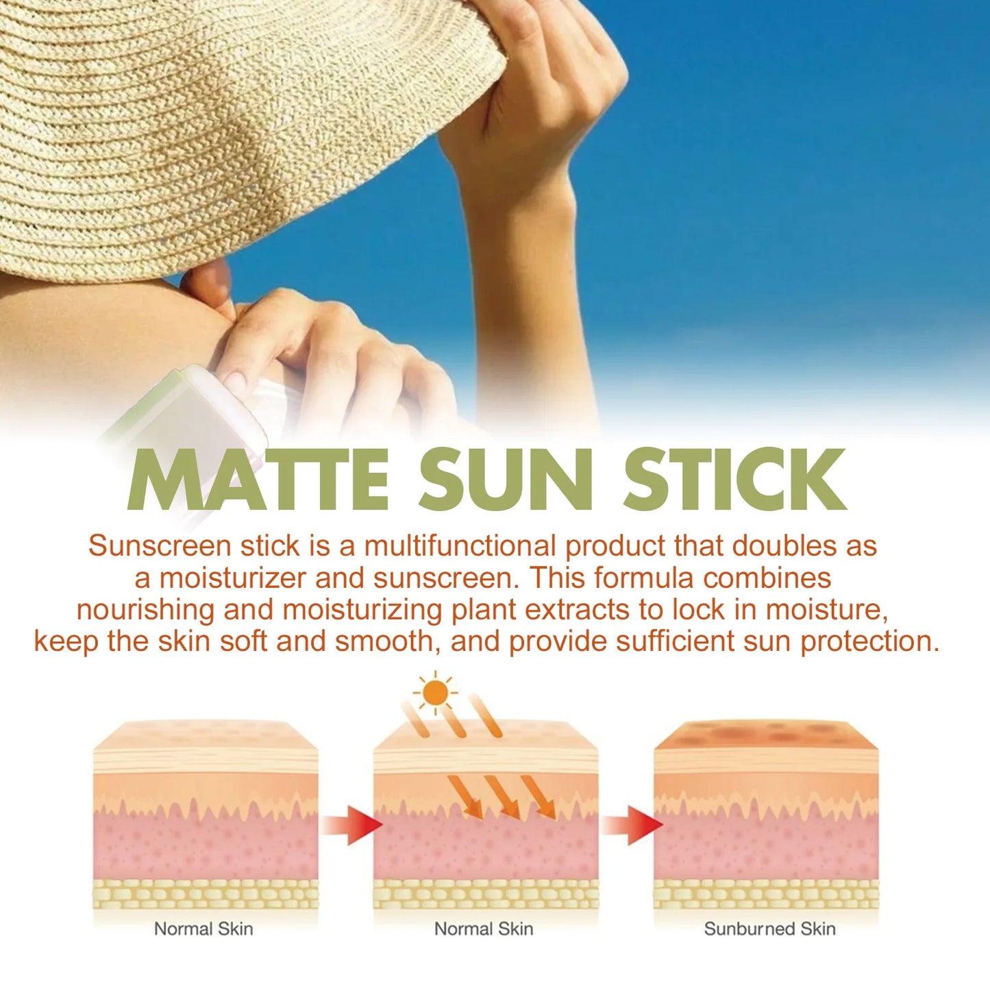 SPF 50 Sunscreen Stick – Waterproof UV Protective & Oil-Control Sunblock (18g) - Lylamor.com