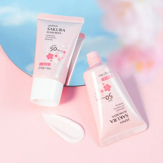 Laikou Sakura Sunscreen Cream | Korean SPF50 Facial Sun Blocker & Moisturizer (30g) - Lylamor.com