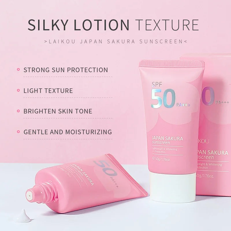 Sakura SPF50 Sunscreen Cream | Brightening Facial Sunblock with Moisturizing Protection - Lylamor.com