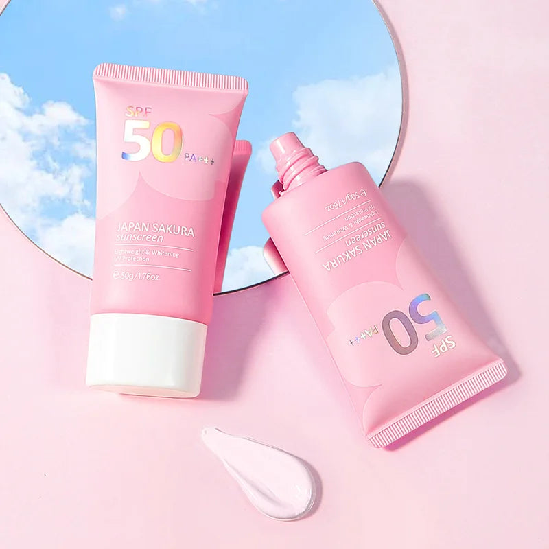 Sakura SPF50 Sunscreen Cream | Brightening Facial Sunblock with Moisturizing Protection - Lylamor.com