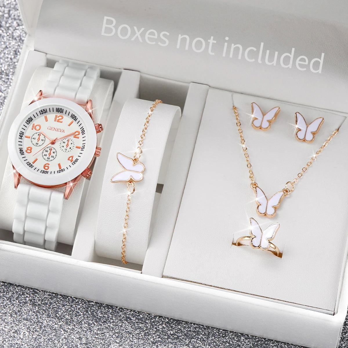 Women's Fashion Silicone Band Watches | Stylish Quartz Jewelry Timepiece Collection - 5/6PCS - Lylamor.com