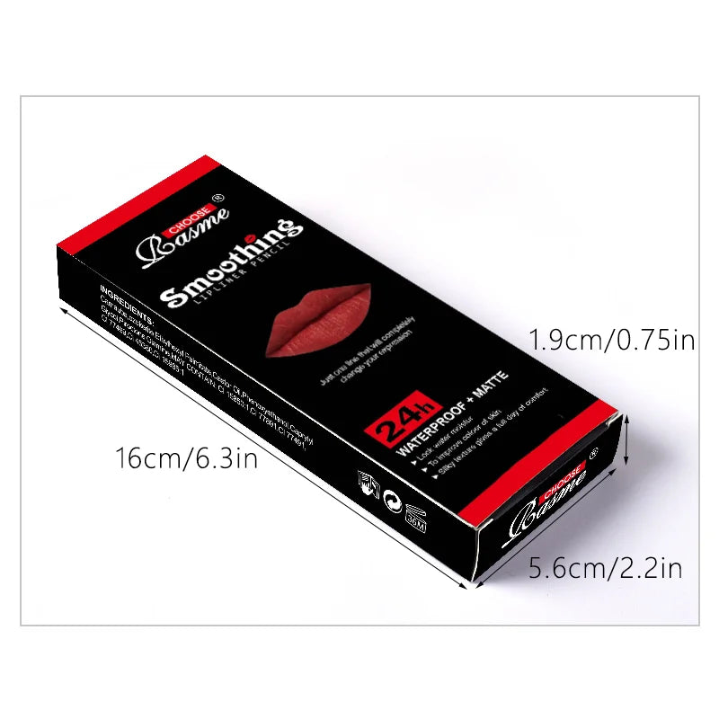 12-Piece Long-Lasting Lipstick Set – Matte Lipstick + Lip Liner + Gloss - Lylamor.com