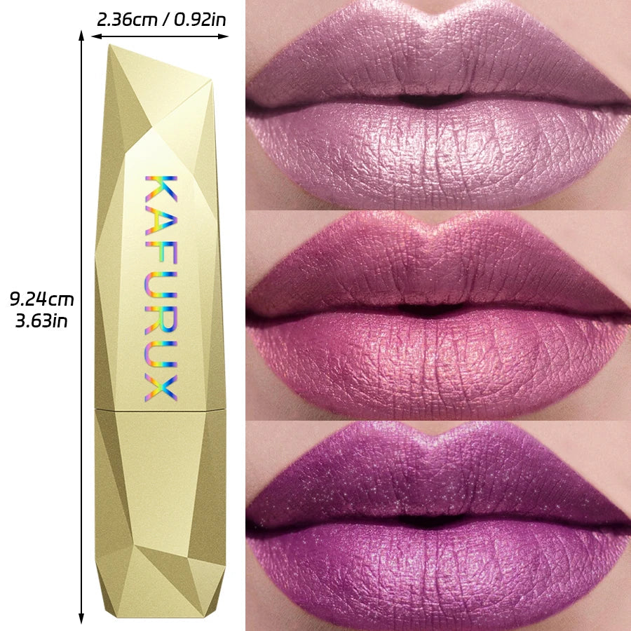 21-Color Bold Glitter & Metallic Lipstick Set – Pearlescent Matte Lip Tint