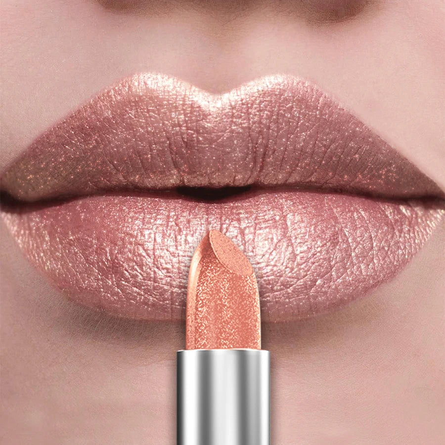 21-Color Bold Glitter & Metallic Lipstick Set – Pearlescent Matte Lip Tint
