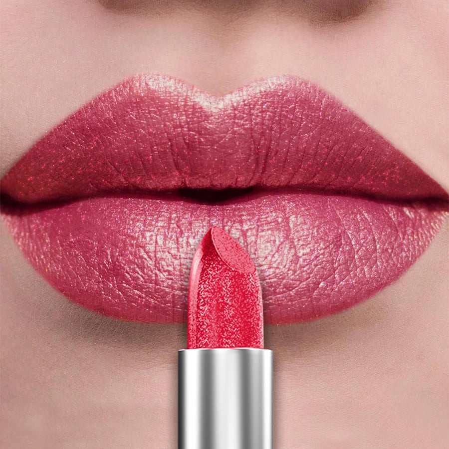 21-Color Bold Glitter & Metallic Lipstick Set – Pearlescent Matte Lip Tint